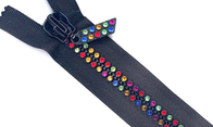 Bandbag 5# 플라스틱 다이아몬드는 색깔 모조 다이아몬드 이를 가진 자동 자물쇠를 지퍼로 잠급니다